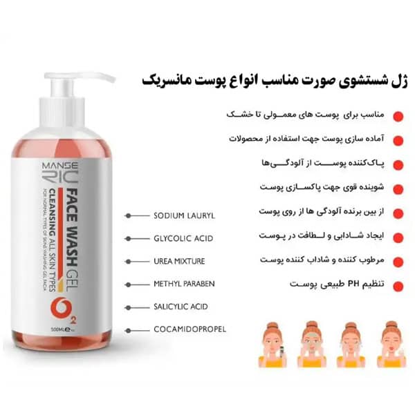 مزایای استفاده از ژل شستشوی مانسریک :