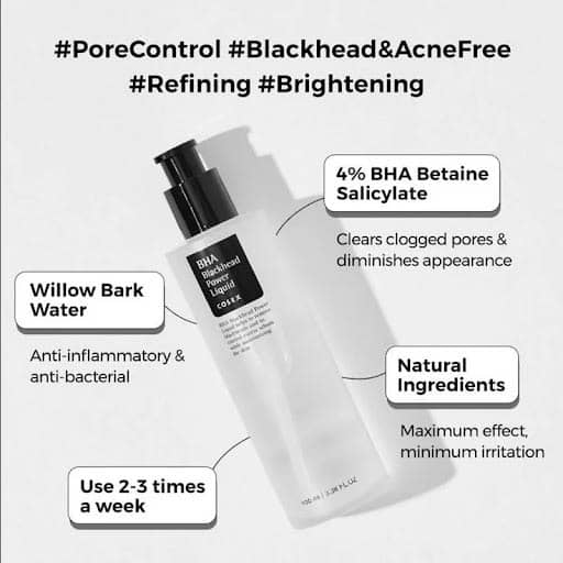 اسنس لایه بردار جوش سر سیاه کوزآرکس BHA blackhead power liquid COSRX