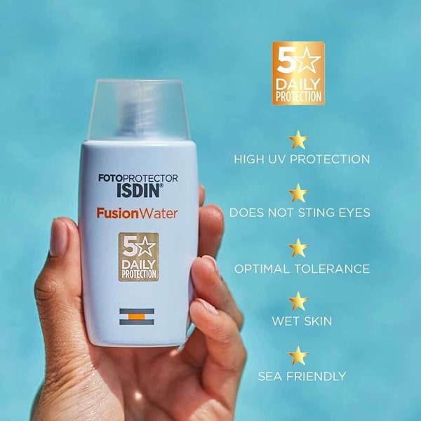 معرفی کرم ضد آفتاب فیوژن واتر بی رنگ ایزدین SPF 50